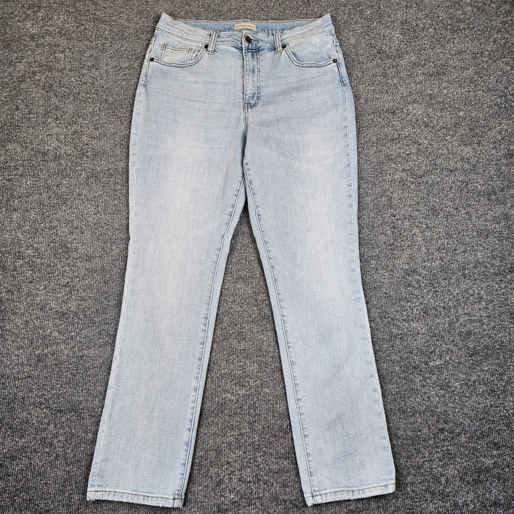 Oliver Logan Straight Leg Jeans Womens 29 Light Wash High Rise Denim Casual Blue